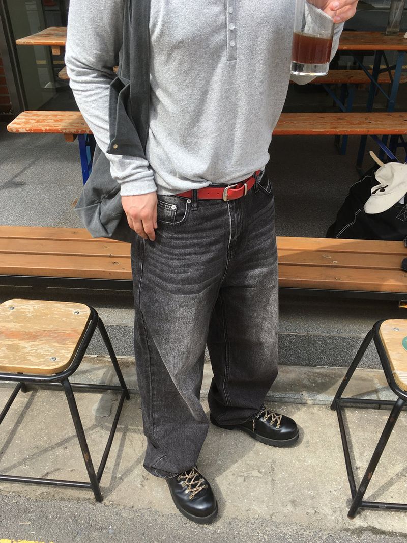 No.1861 crack SW black denim PT