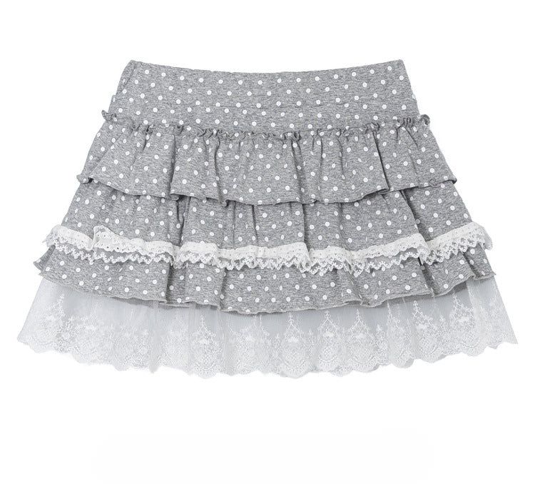 Aveline Dot Lace Tiered Skirt