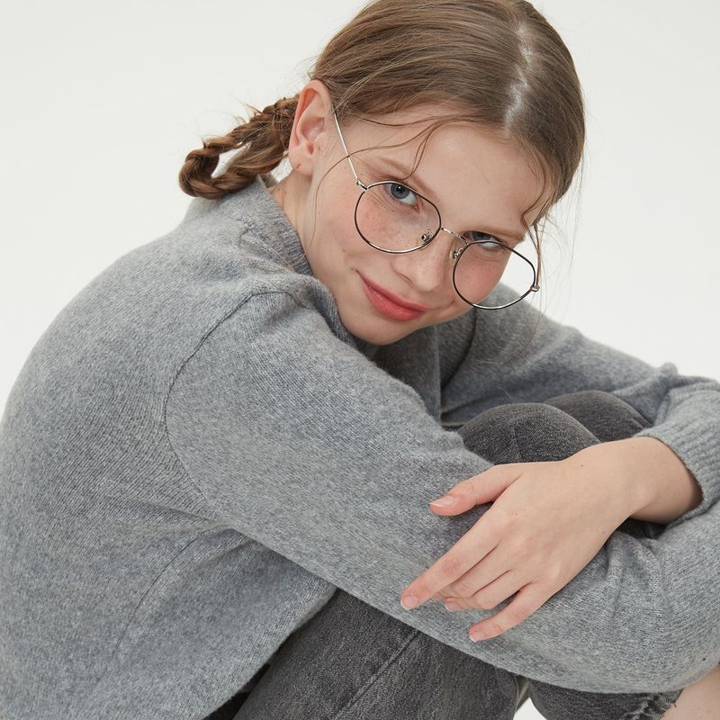 ROUND NECK WOOL KNIT_GRAY