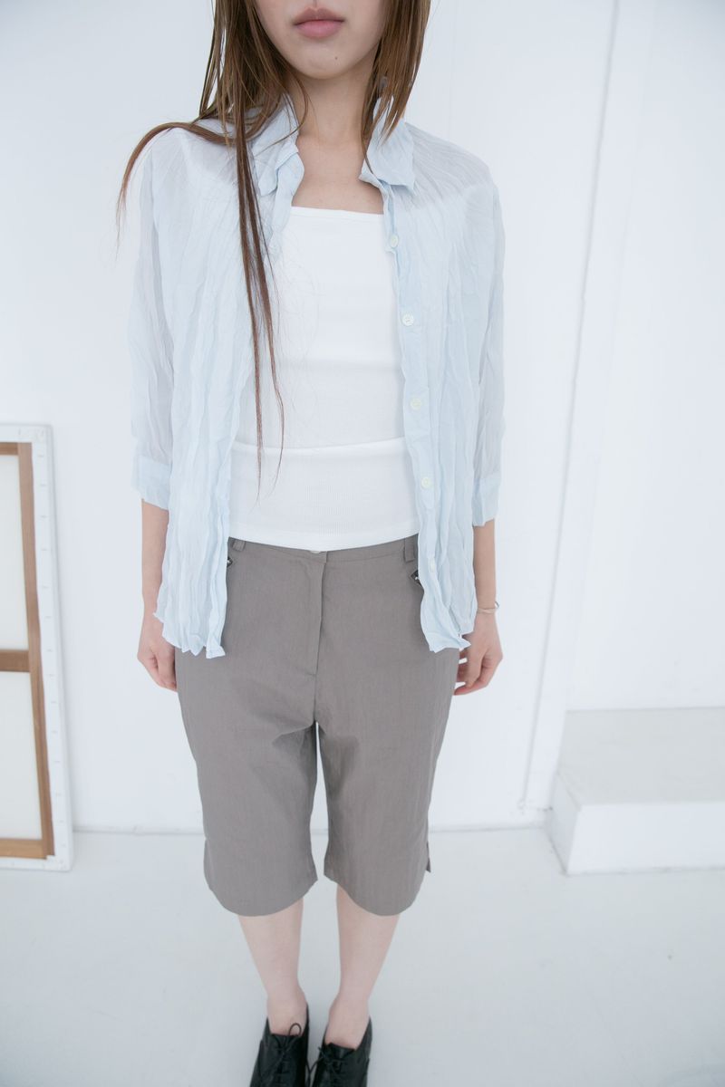 wrinkle capri shirt(2colors)