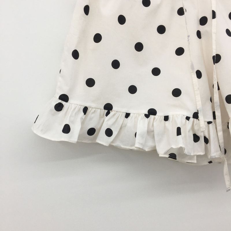 Pu Dot Frill Shorts  (2color)