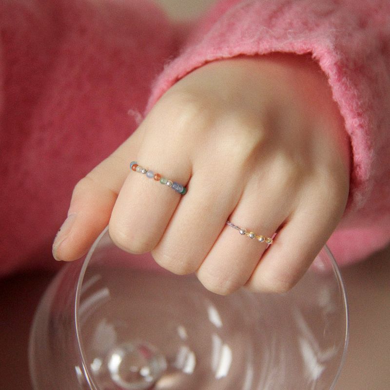 [CCNMADE] 菊 Silver Ring (Light Rainbow)