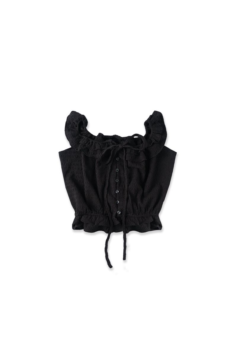 Pure frill blouse_black