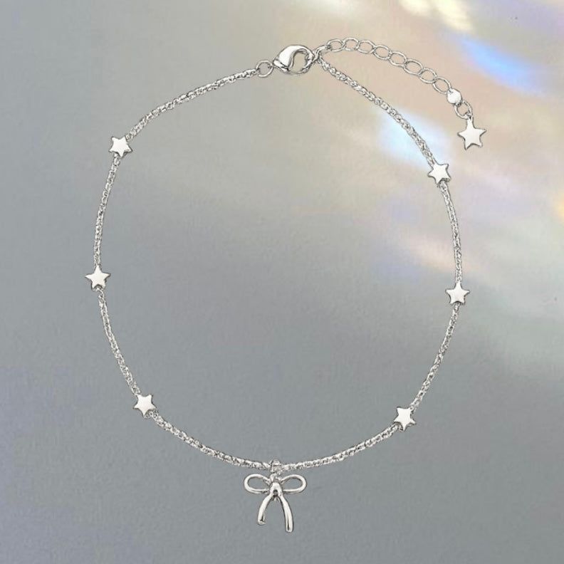 silver ribbon necklace
