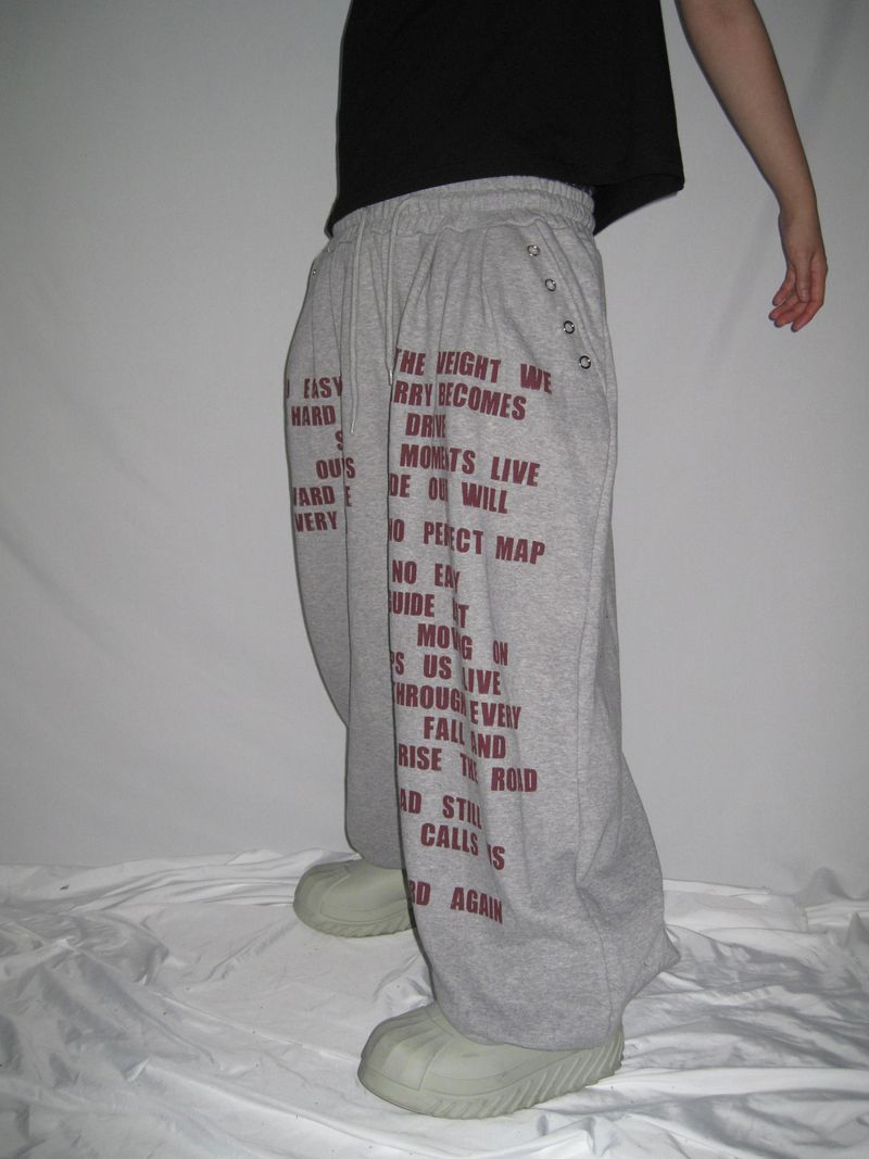Lettering Eyelet Sweatpants(3c)