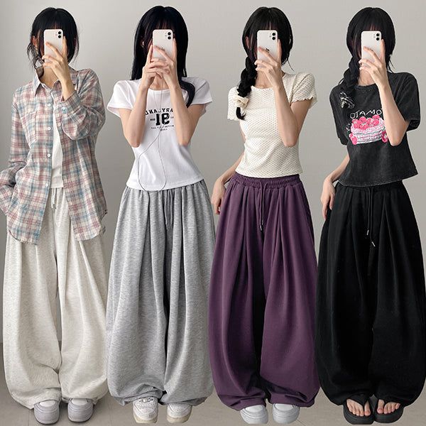 Cool*Air Mesh🧊 Back Patch Wide Banding Sweatpants (4 colors)
