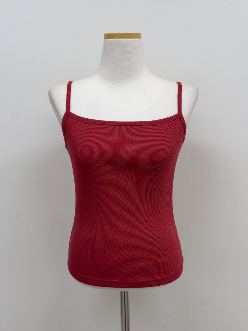 Boat Neck Square Ribbed Sleeveless