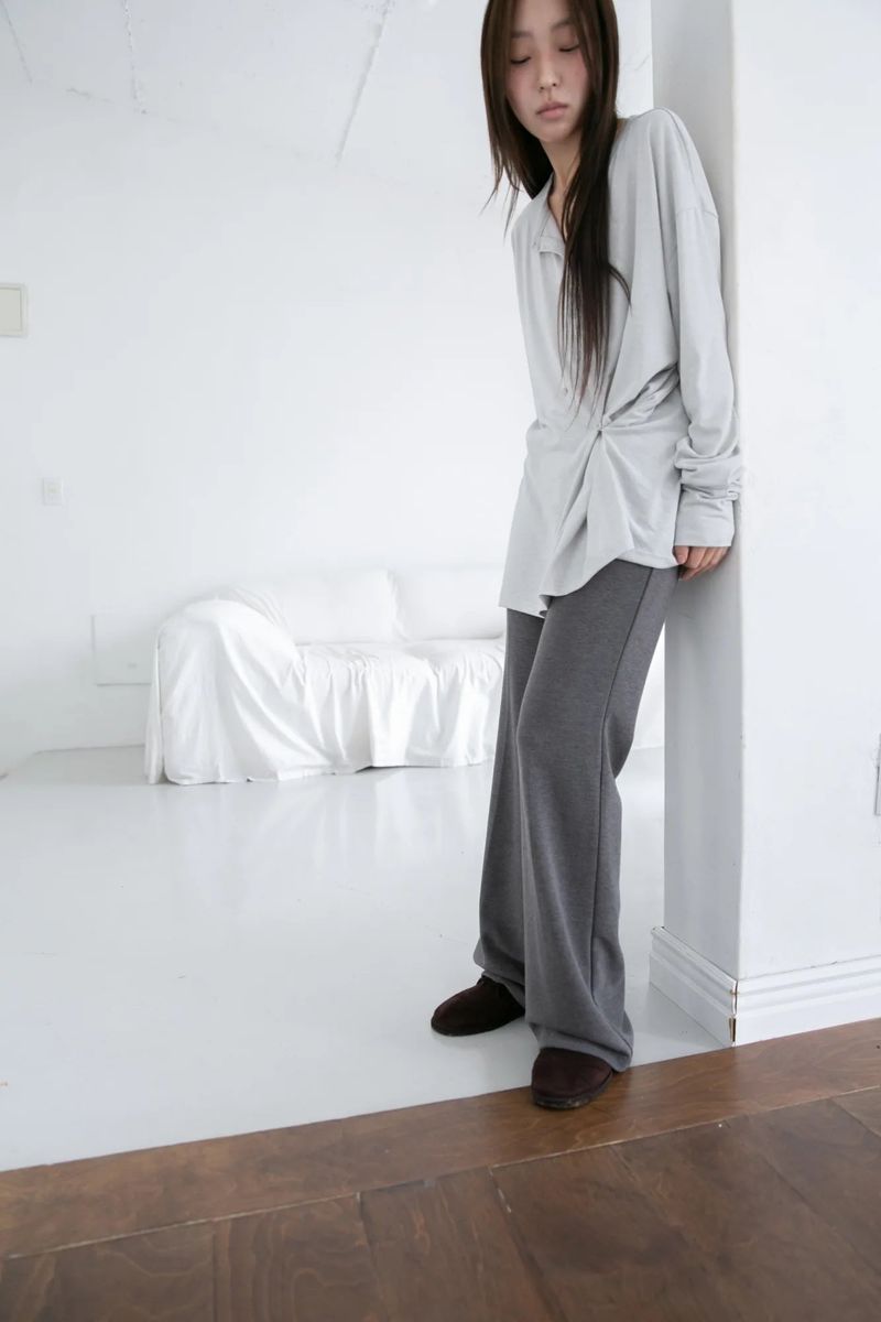 strap slim bootcut banding pants(2colors)