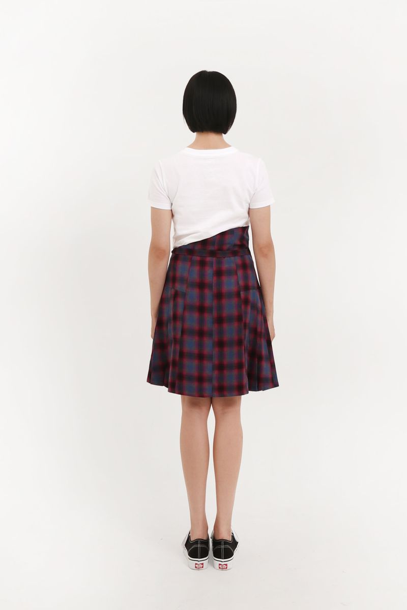 COTTAGE FLANNEL WRAP SKIRT (PURPLE)
