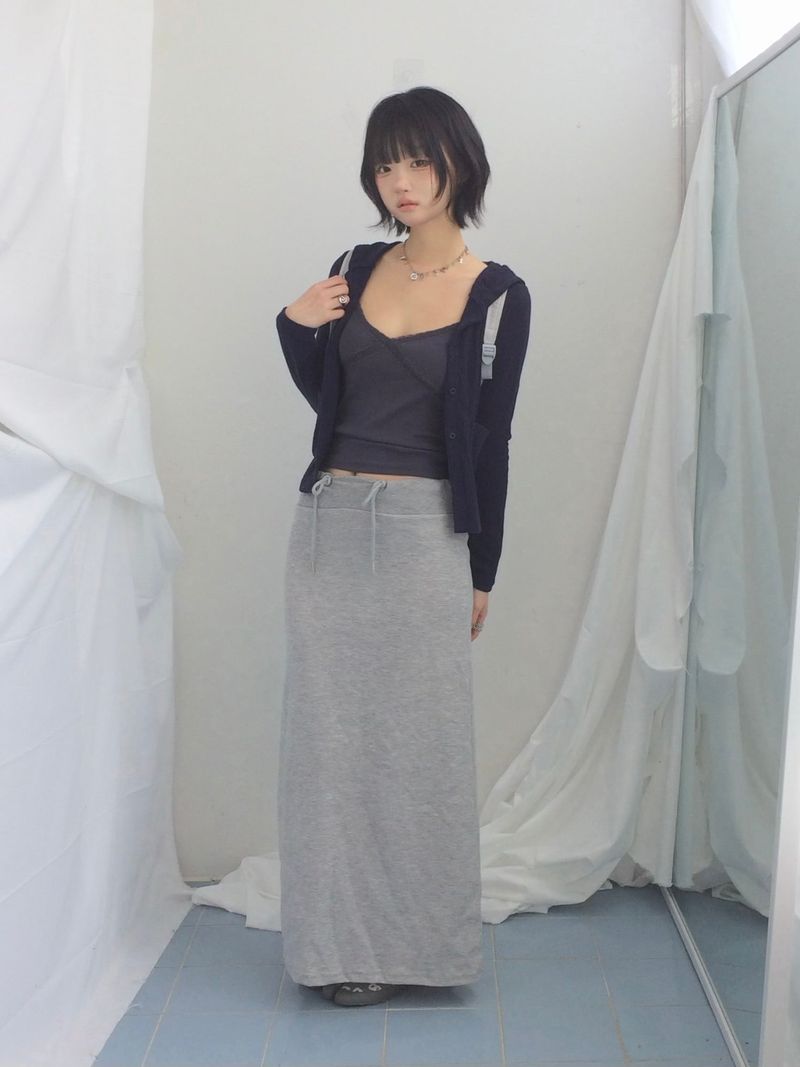 Slim Base String Long Skirt