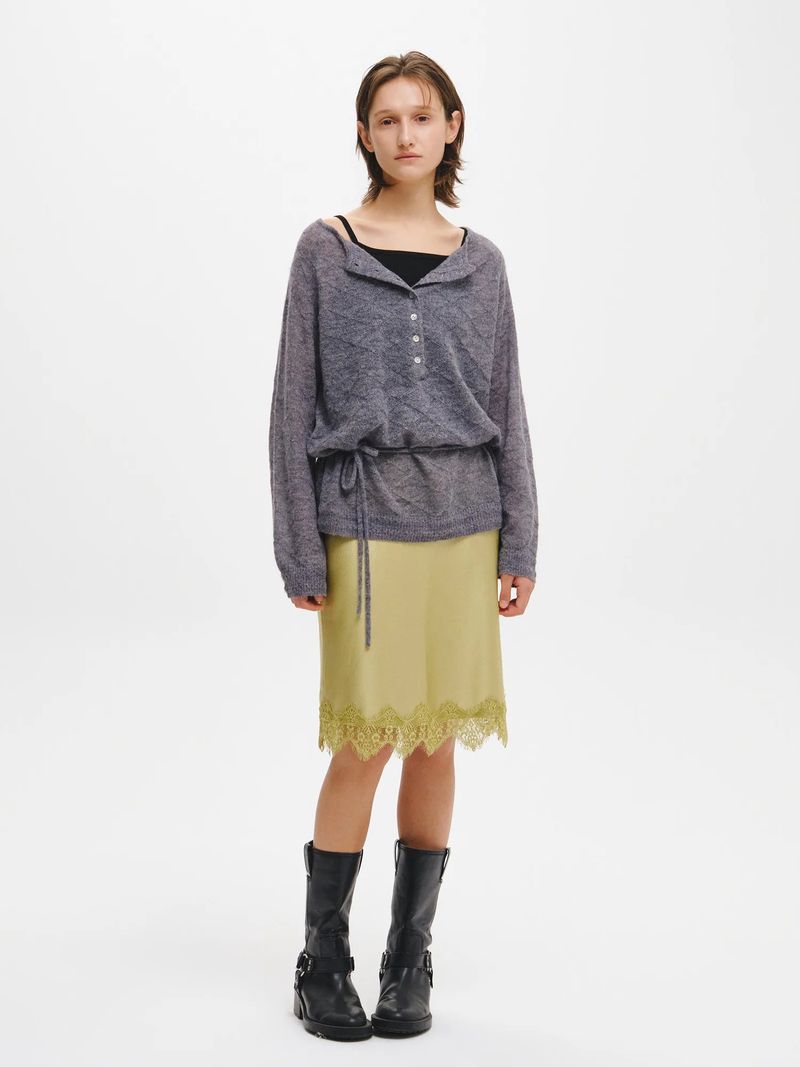 HAIRY DIA SHEER KNIT PULLOVER