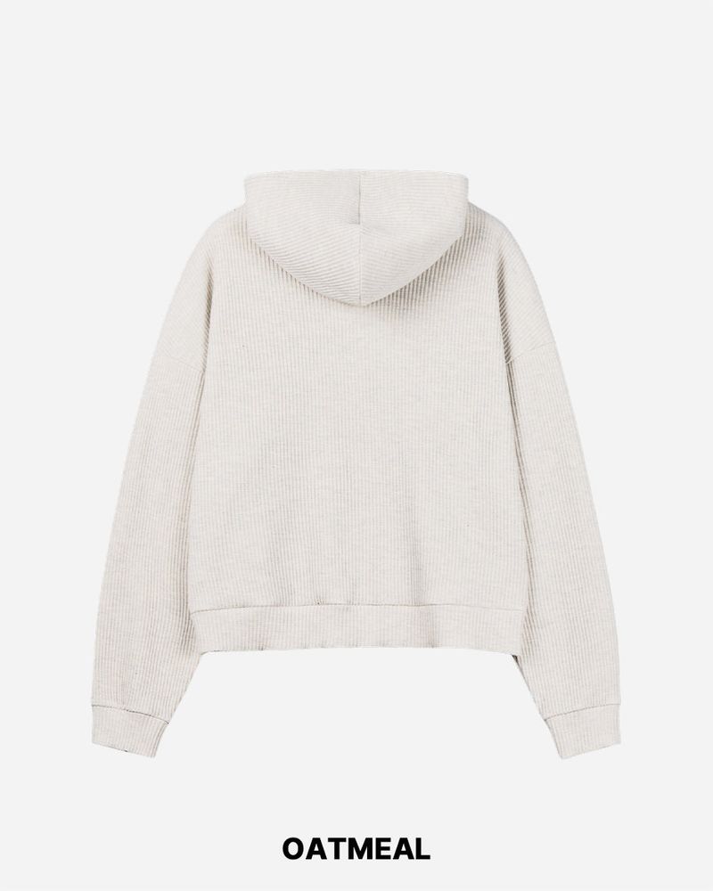 Compack Waffle High Neck Hood Zip-up