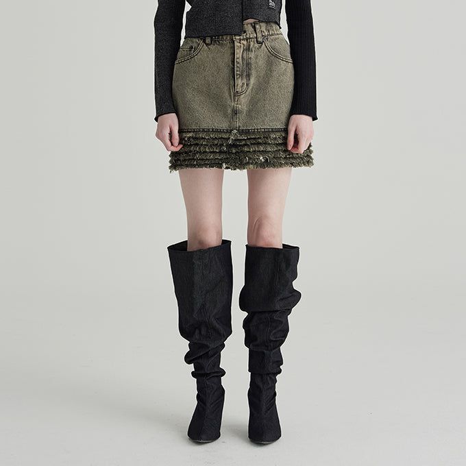 ANDTHEOTHER(アンドジアザー)の「BLACK COLOR CANCAN SKIRT(Skirts)」