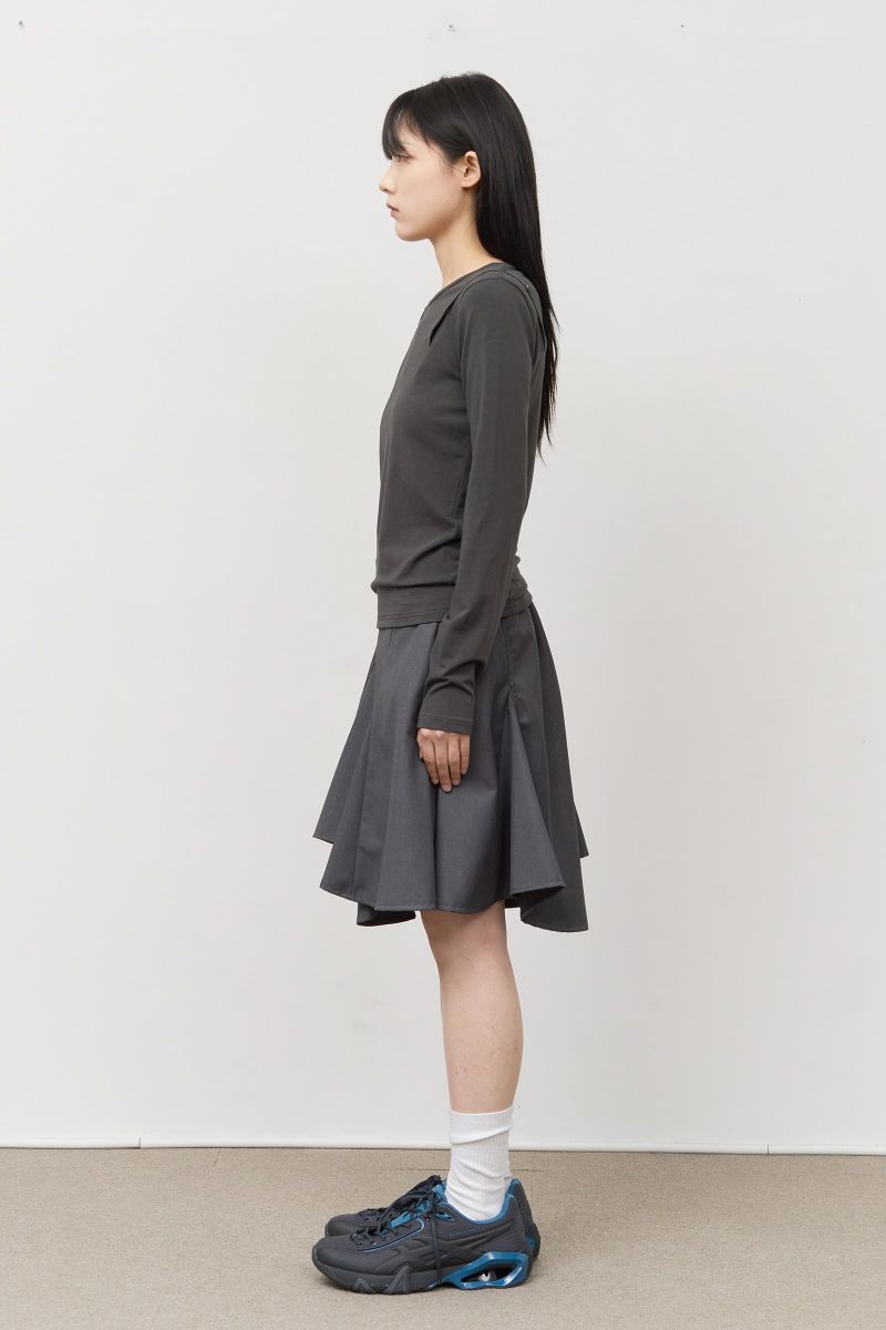 (W) Piece Unbalance Skirt