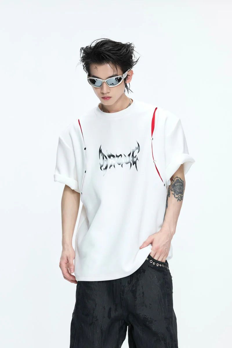 ディコンストラクティドプリントTシャツ
