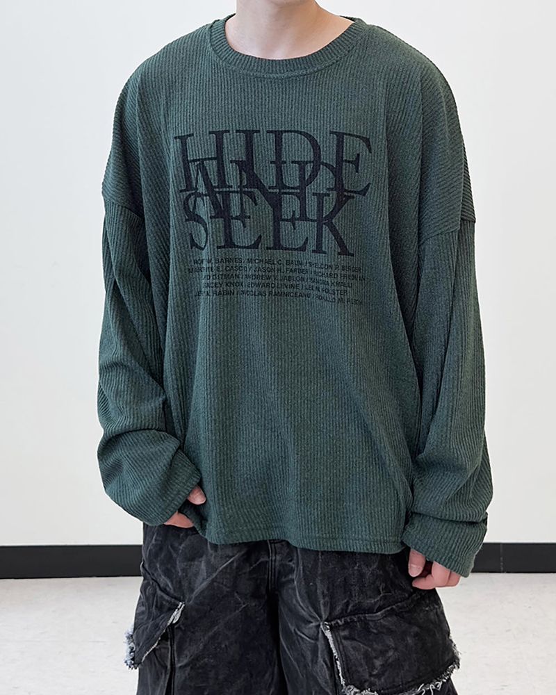 Hide Chic Oversized Knit Long Sleeve T-Shirt