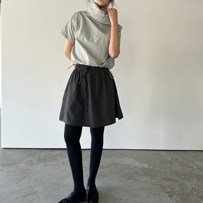 Striped Banding Skirt - 2colors