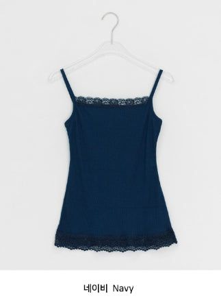 Yoka Lace Ribbed Layered String Sleeveless