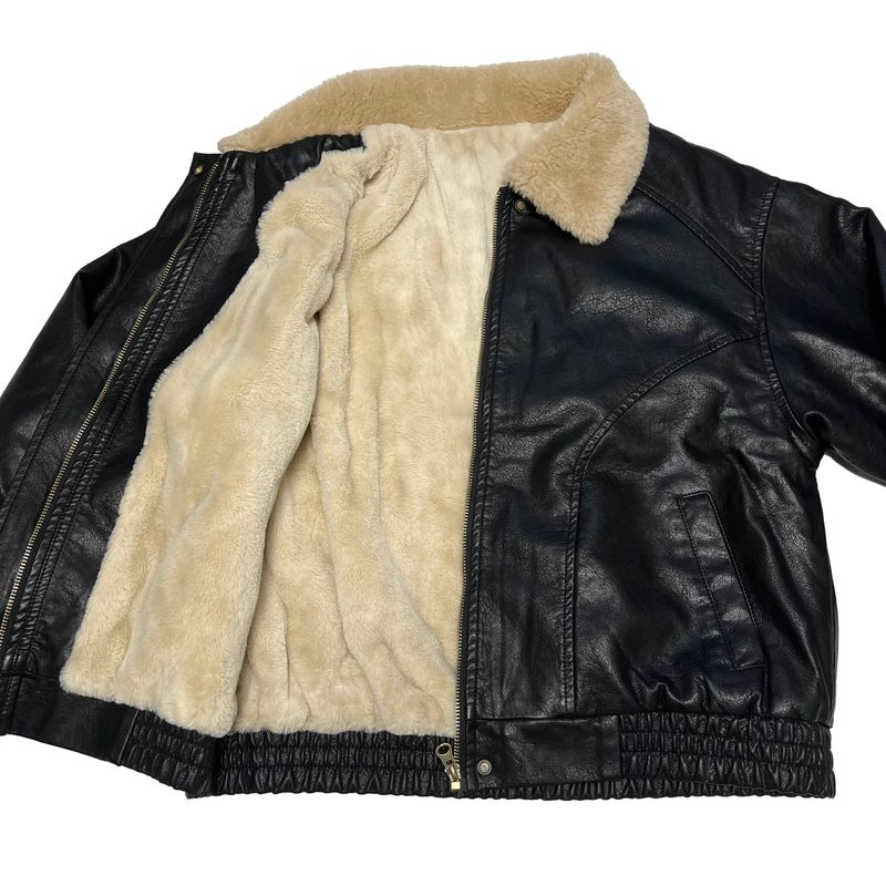 Vintage fur leather jacket