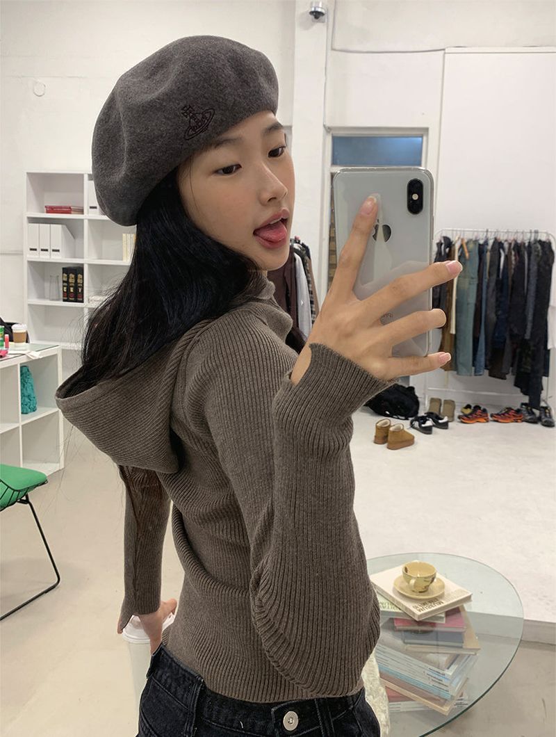 KATE HOODIE KNIT (2COLOR)