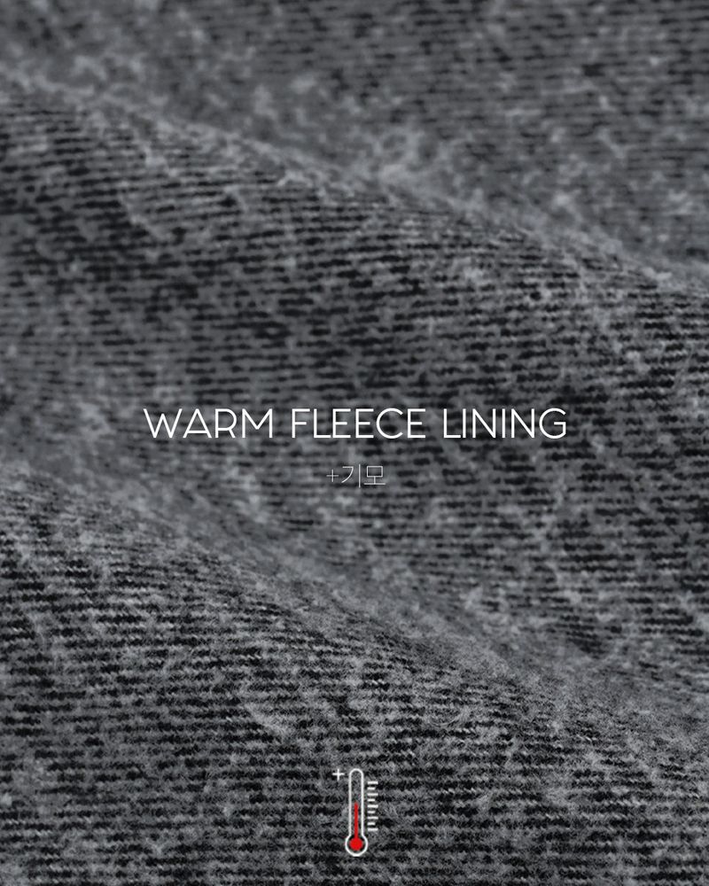 Fleece wide denim pants