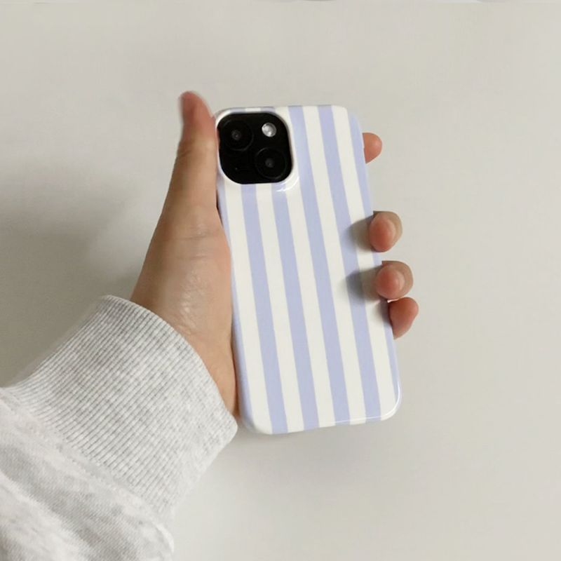 Striped glossy hard case (light purple)