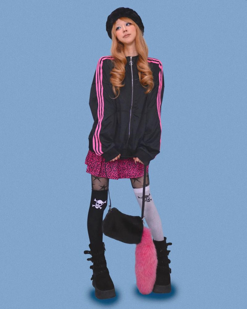 pinkie track jersey zip-up (3color)