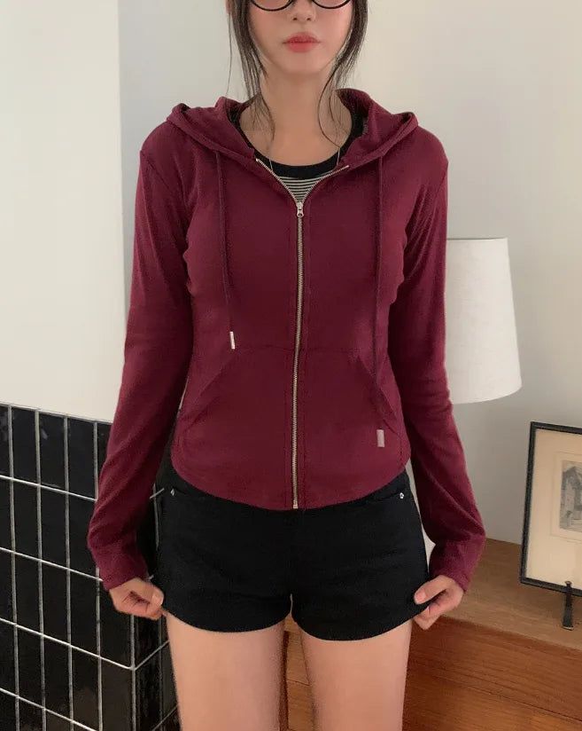 Randy Basic Slim Hood Zip-Up