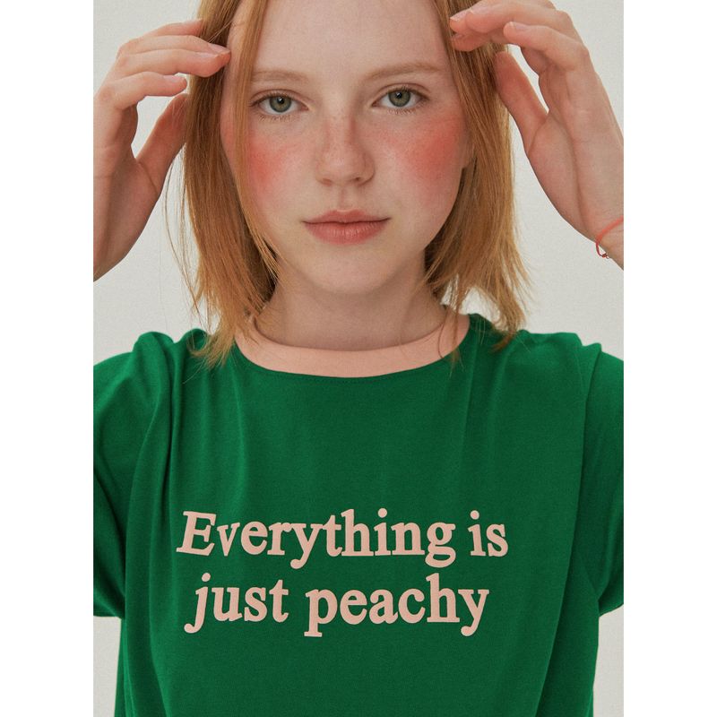 REGULAR FIT TWO TONE PRINT T-SHIRT_GREEN