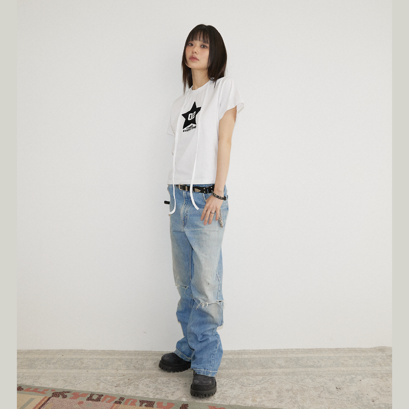  RIBBON ROCK T-SHIRT WHT