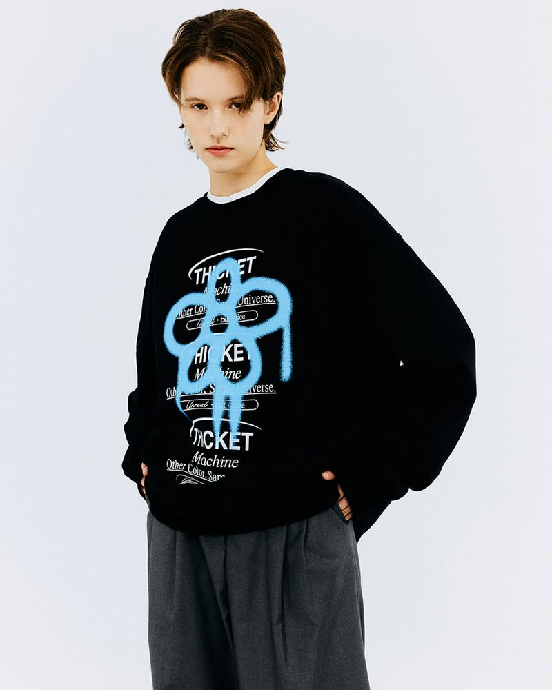 THICKET MACHINE FLOWER SWEATSHIRT-BLACK