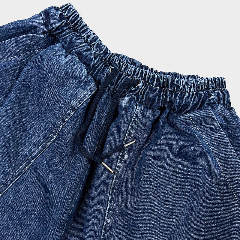 denim stitch shorts_blue