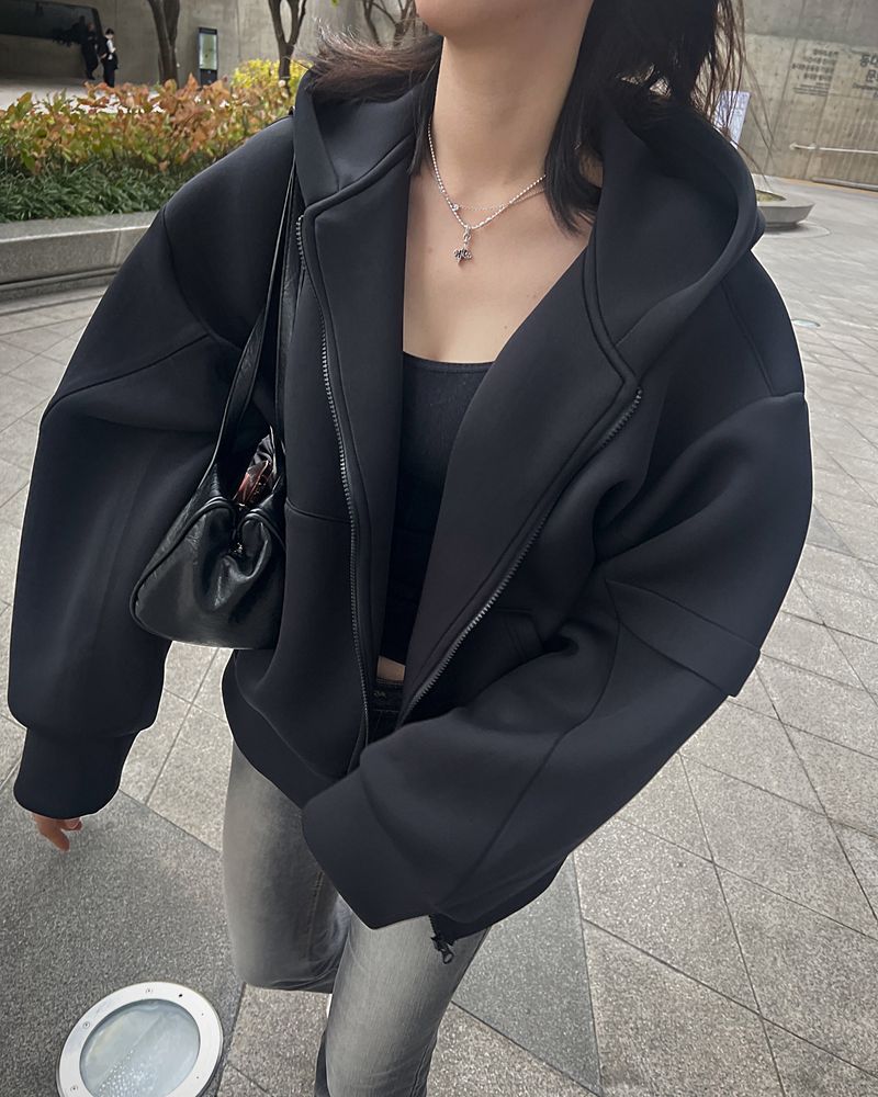 AE BULKY HOODIE ZIPUP_BLACK