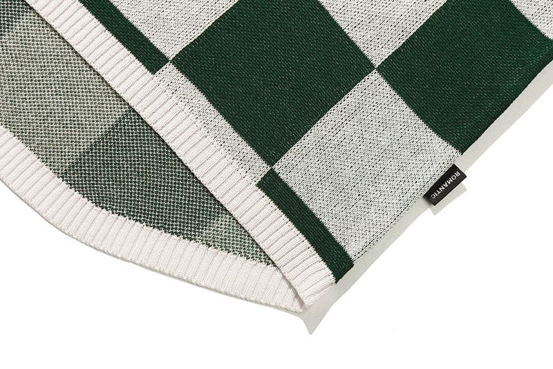 CHECKER BOARD KNIT TOP_GREEN