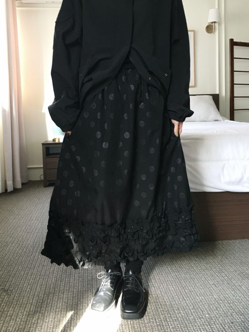 Round Dot Frill Long Skirt (2c)