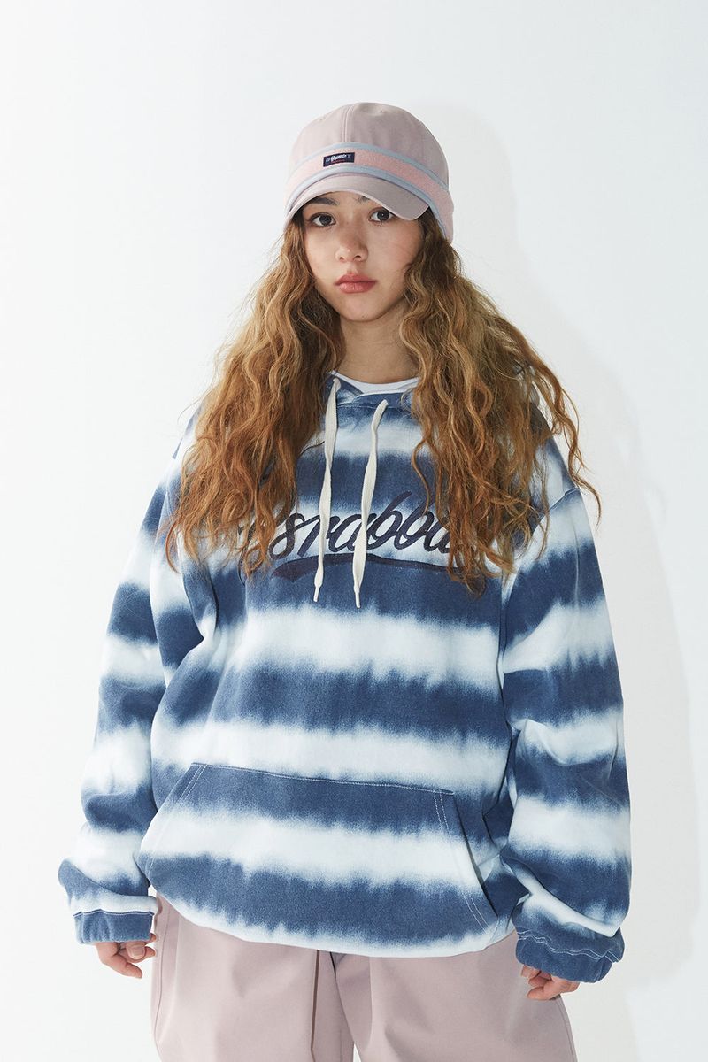 BSRABBIT(ビエスラビット)の「BSR2223FWPO009 BS TIE-DYE HOODIE NAVY(Tops)」