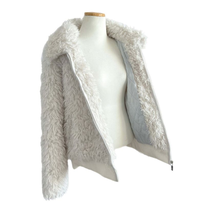 Luv Snowy Collar Fur Zip-Up Jacket