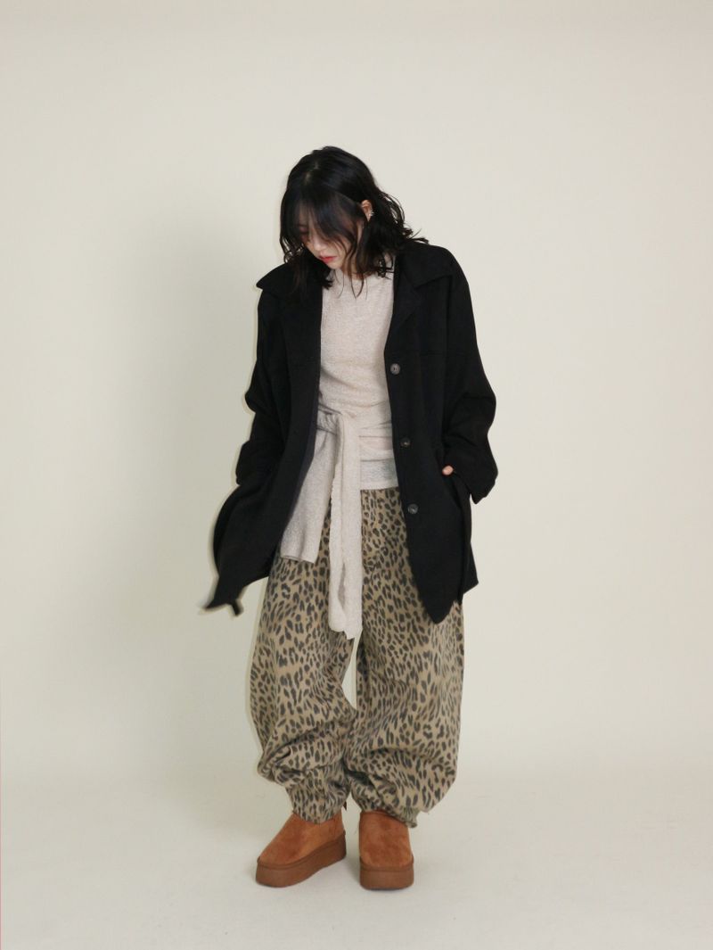 (Leopard Item) Kiya leopard printed balloon-fit wide pants