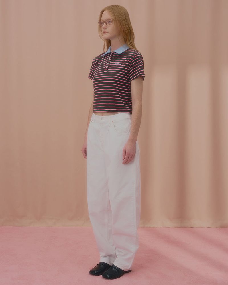 STRIPE LOGO COLLAR TSHIRT