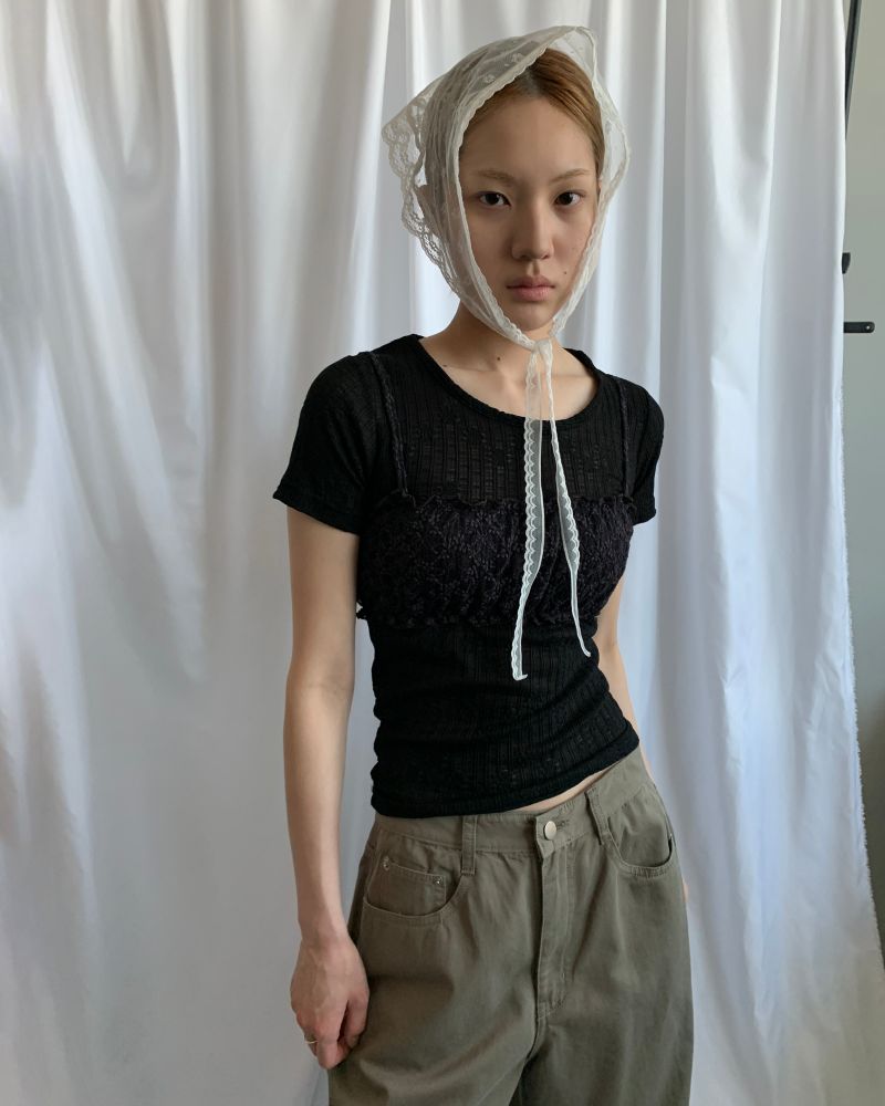 LACE SPAN T-SHIRT [Black]