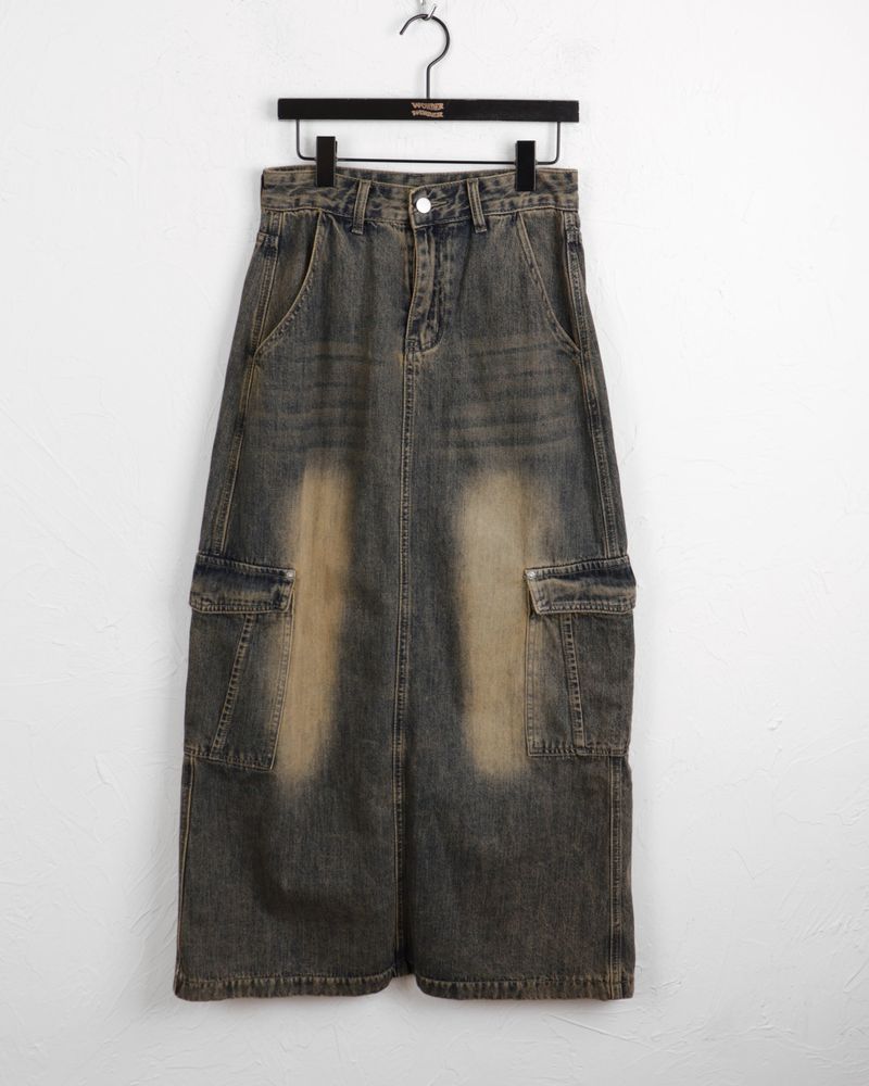 Parform Remedy Washing Long Denim Skirt
