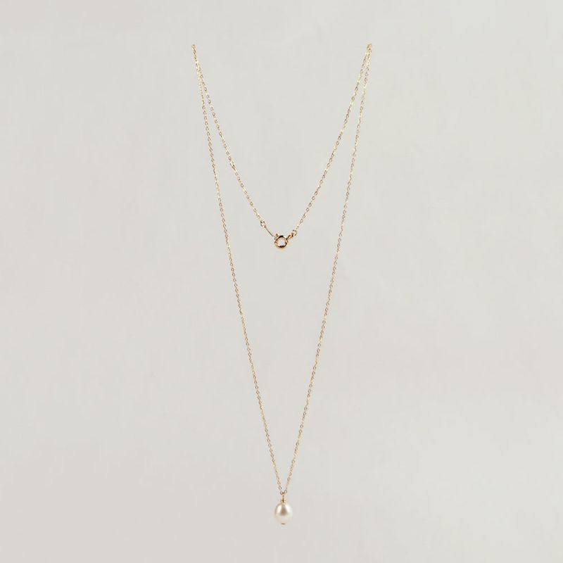 DROP PEARL 14K GOLDFILLED NECKLACE (S size