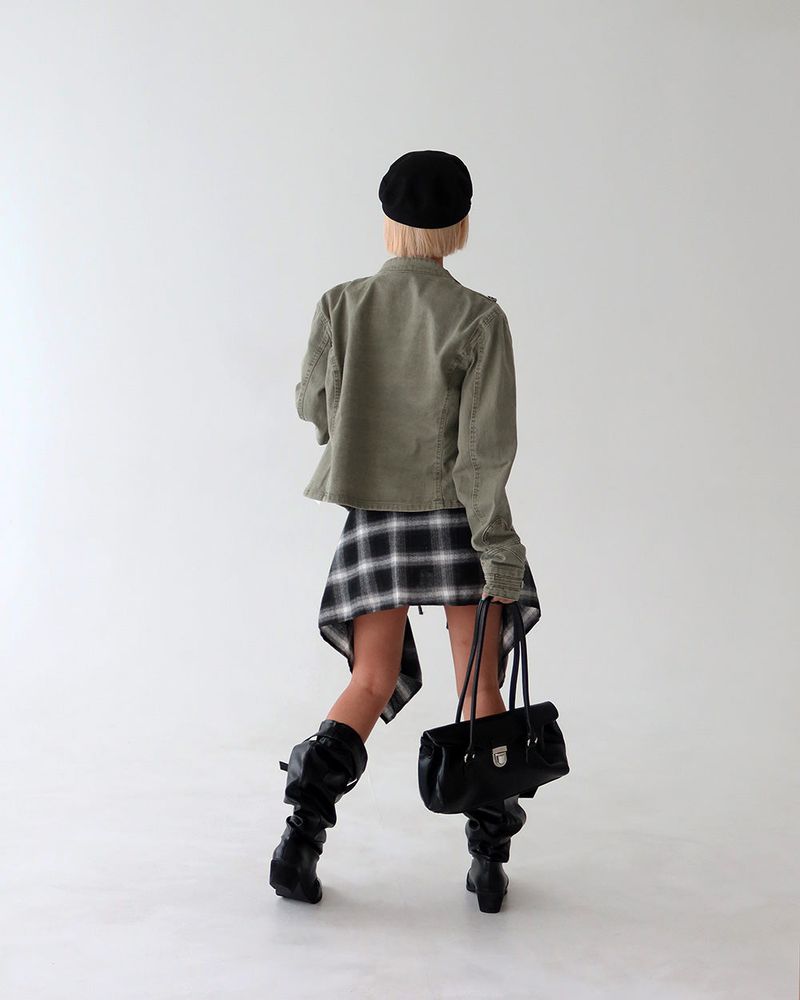 Wrinkle Shirring Belt Western Wide Long Boots