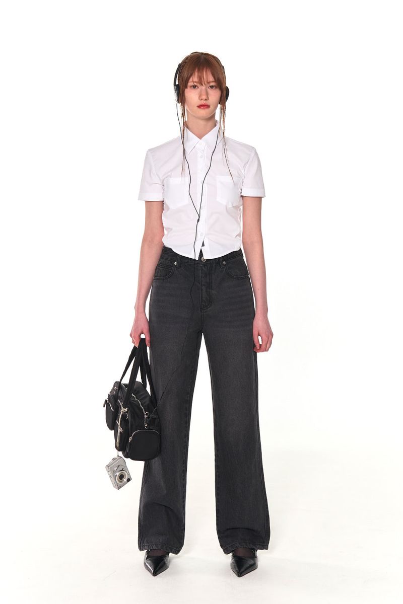 BASIC WIDE DENIM PANTS (GRAY)