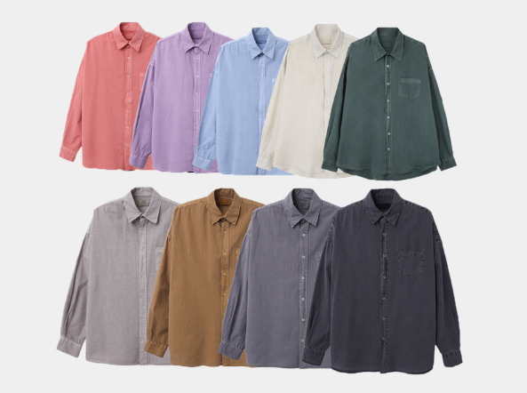 Glass Pigment Basic Cotton Shirt