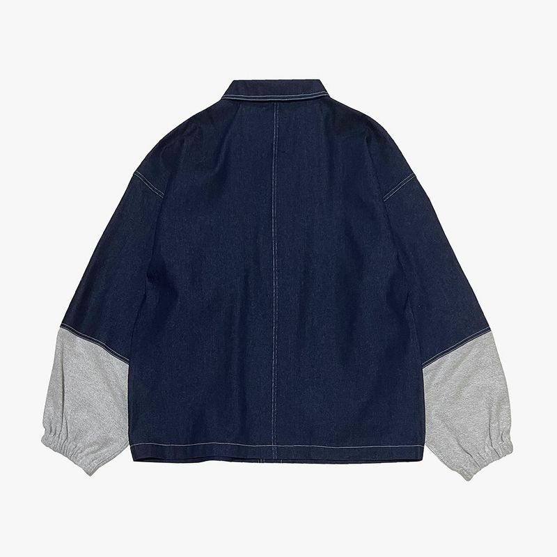 reverse Terry Pocket Denim Jacket_blue