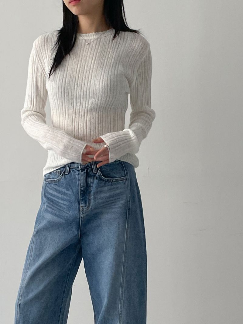 Mamonde Ribbed Knit T-shirt