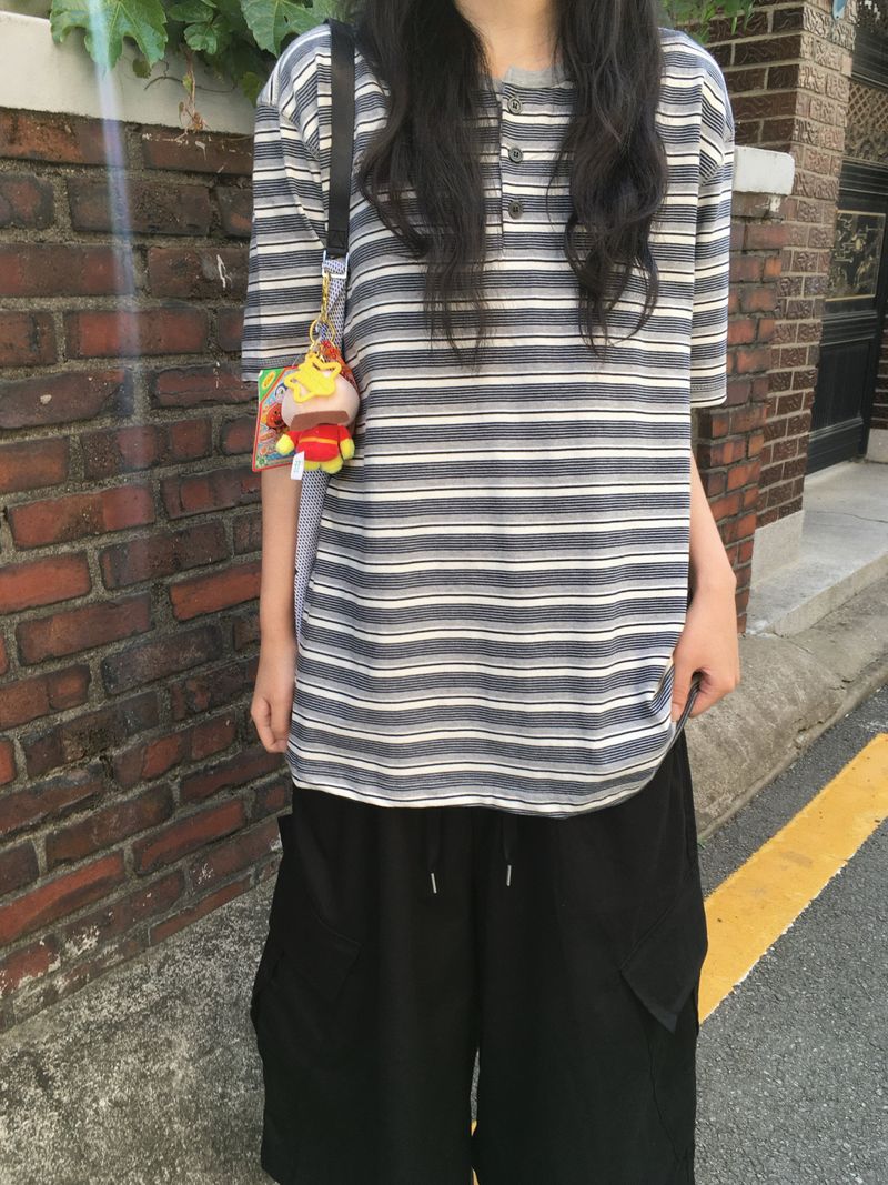 Striped Henley T-shirt