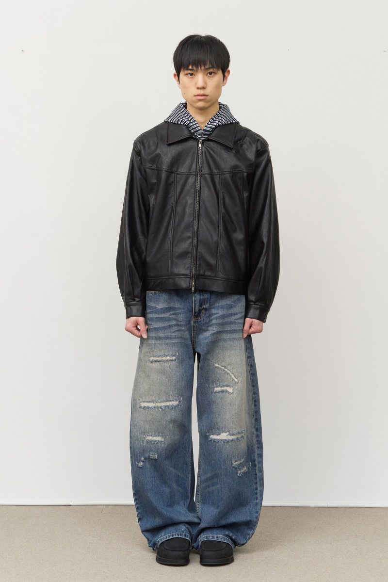 Fear Curved Leather Jacket