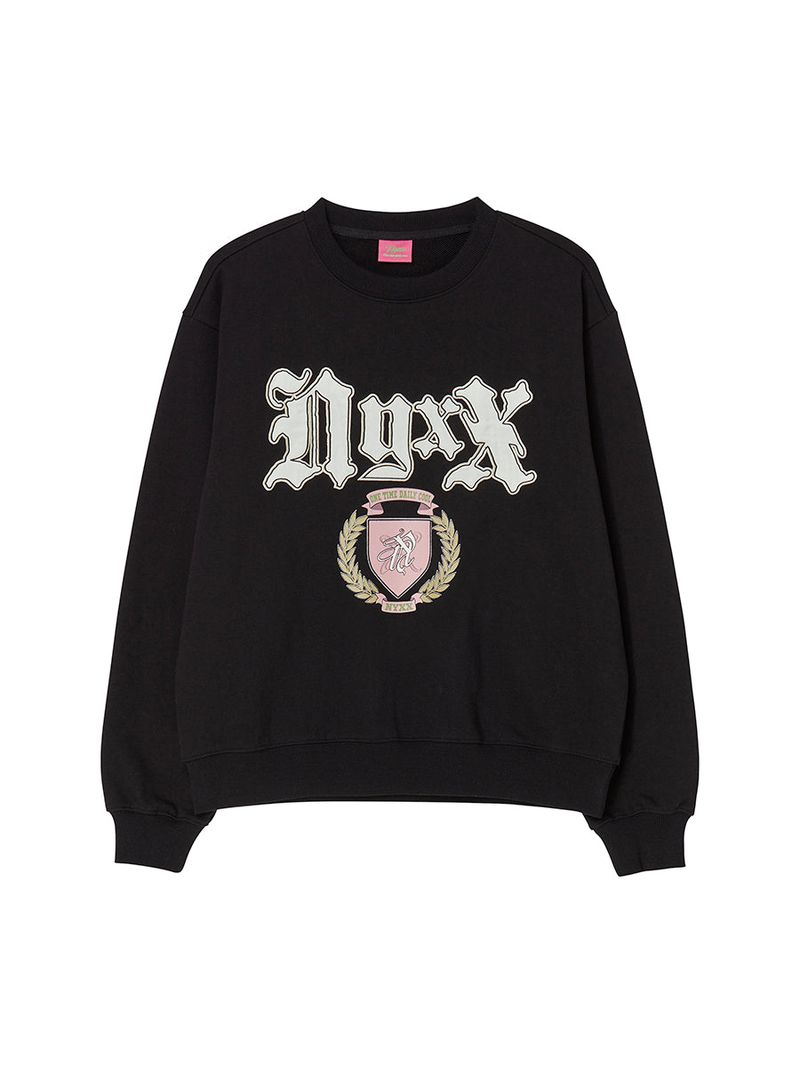 EMBLEM PATCHWORK SWEATSHIRT (BLACK)